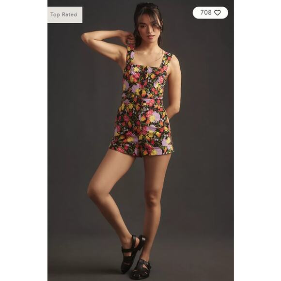Anthropologie MAEVE The Yukiko Noritake Portside Button-Front Romper 10 NWT $168 - Picture 1 of 6